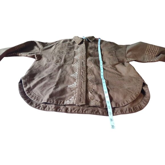 In Loom Vintage Wash Men's S Cider Embroidered Southwestern Long Sleeve Shirt - Picture 12 of 12